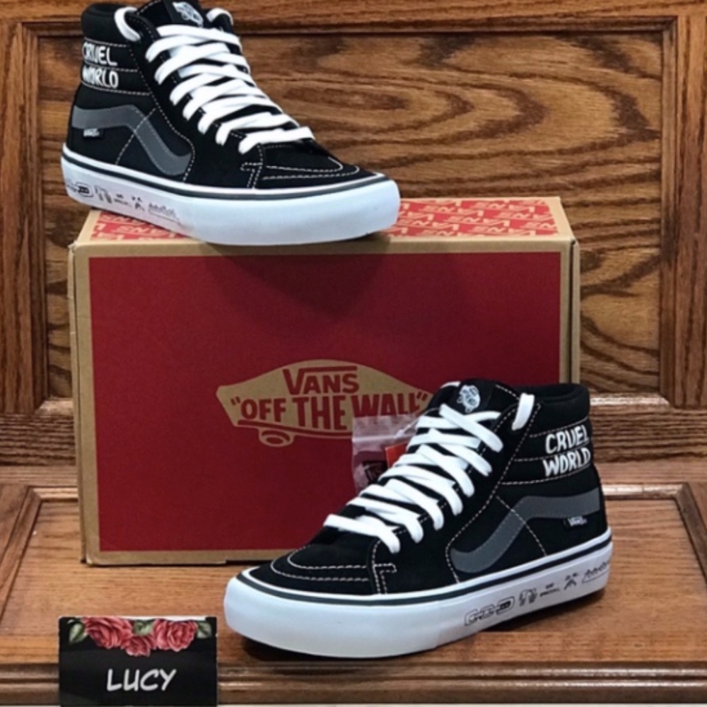 Vans Sk8-Hi Pro Cult Cruel World Black White Mens 6.5